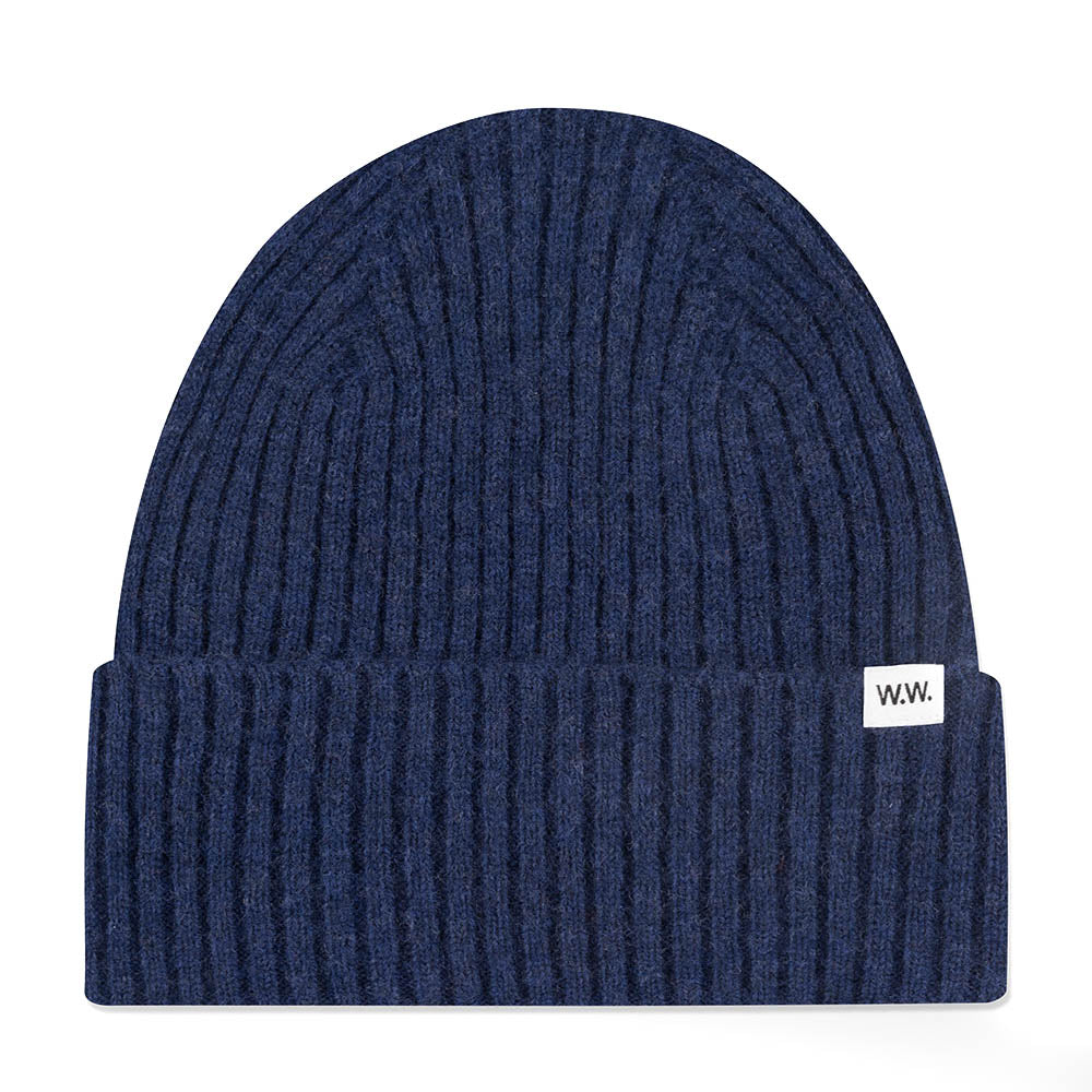 Wood Wood Luca Lambswool Beanie Navy