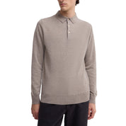 Aspesi Wool and cashmere long-sleeve polo Grey