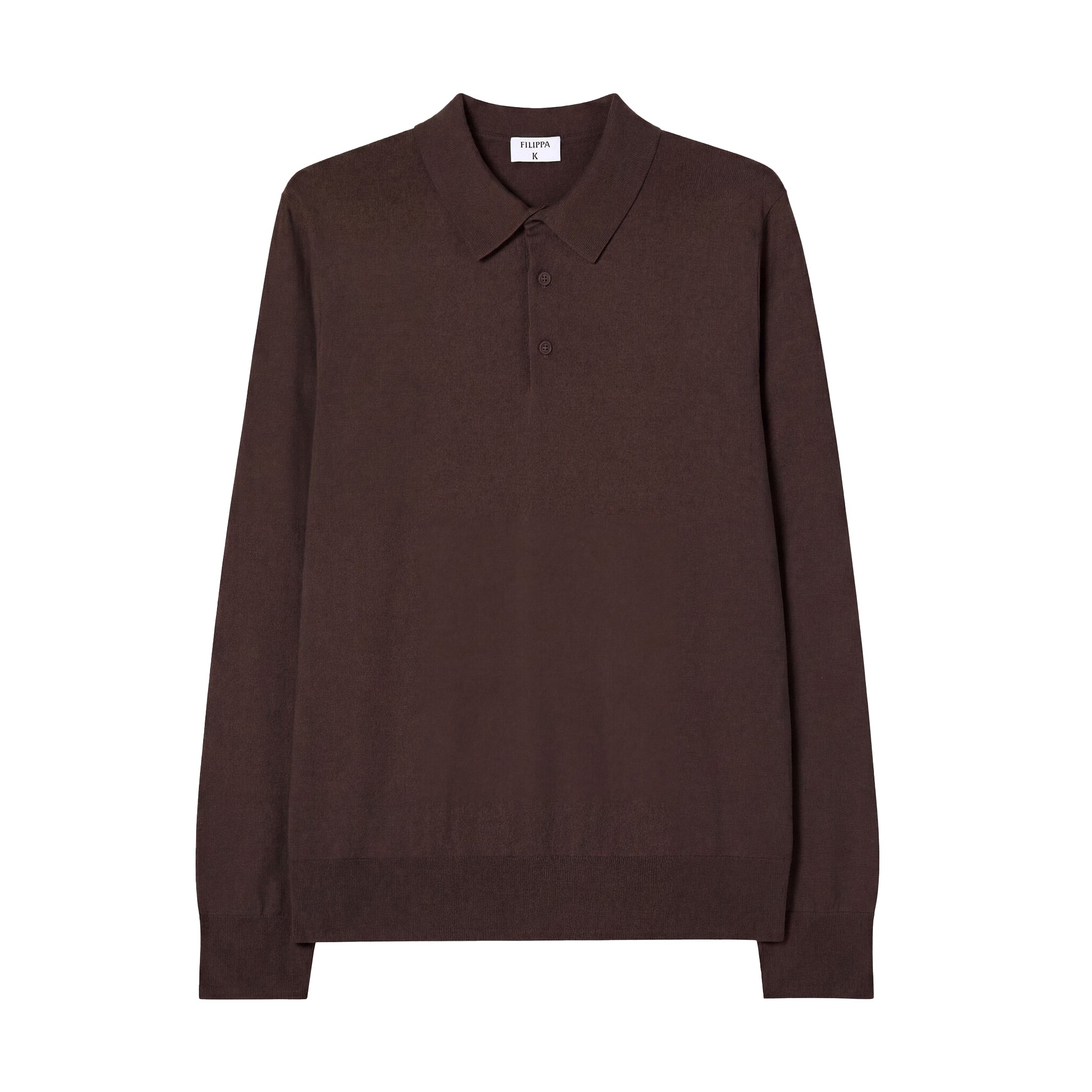 Filippa K Knitted polo shirt Chocolate