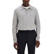 Filippa K Knitted polo shirt Grey Mel