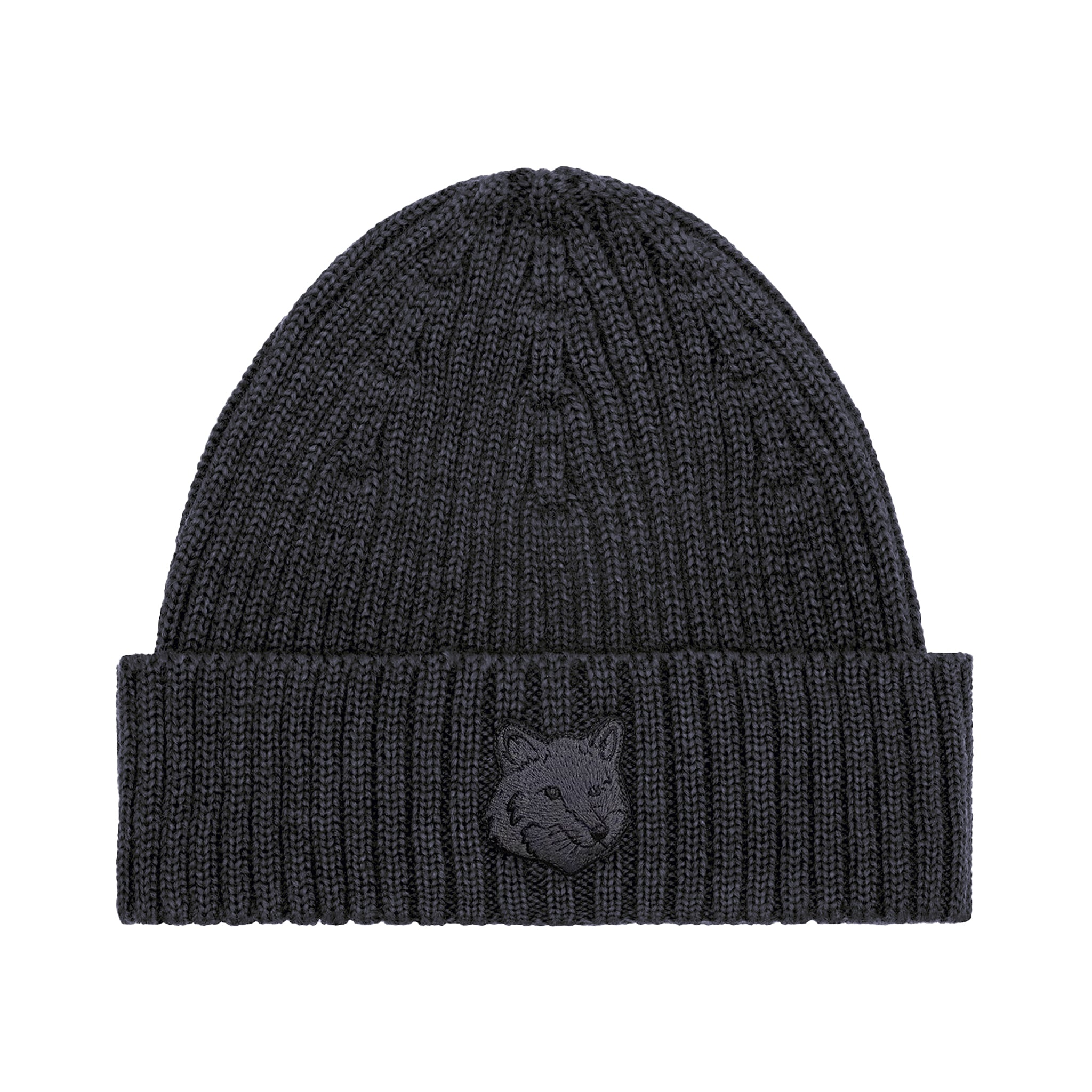 Maison Kitsuné Fox head beanie Charcoal