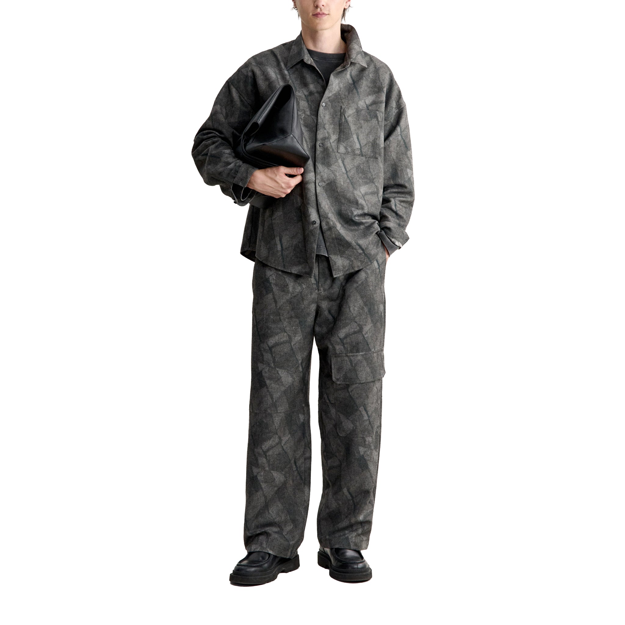 Maison Kitsuné Elasticated cargo pants Anthracite