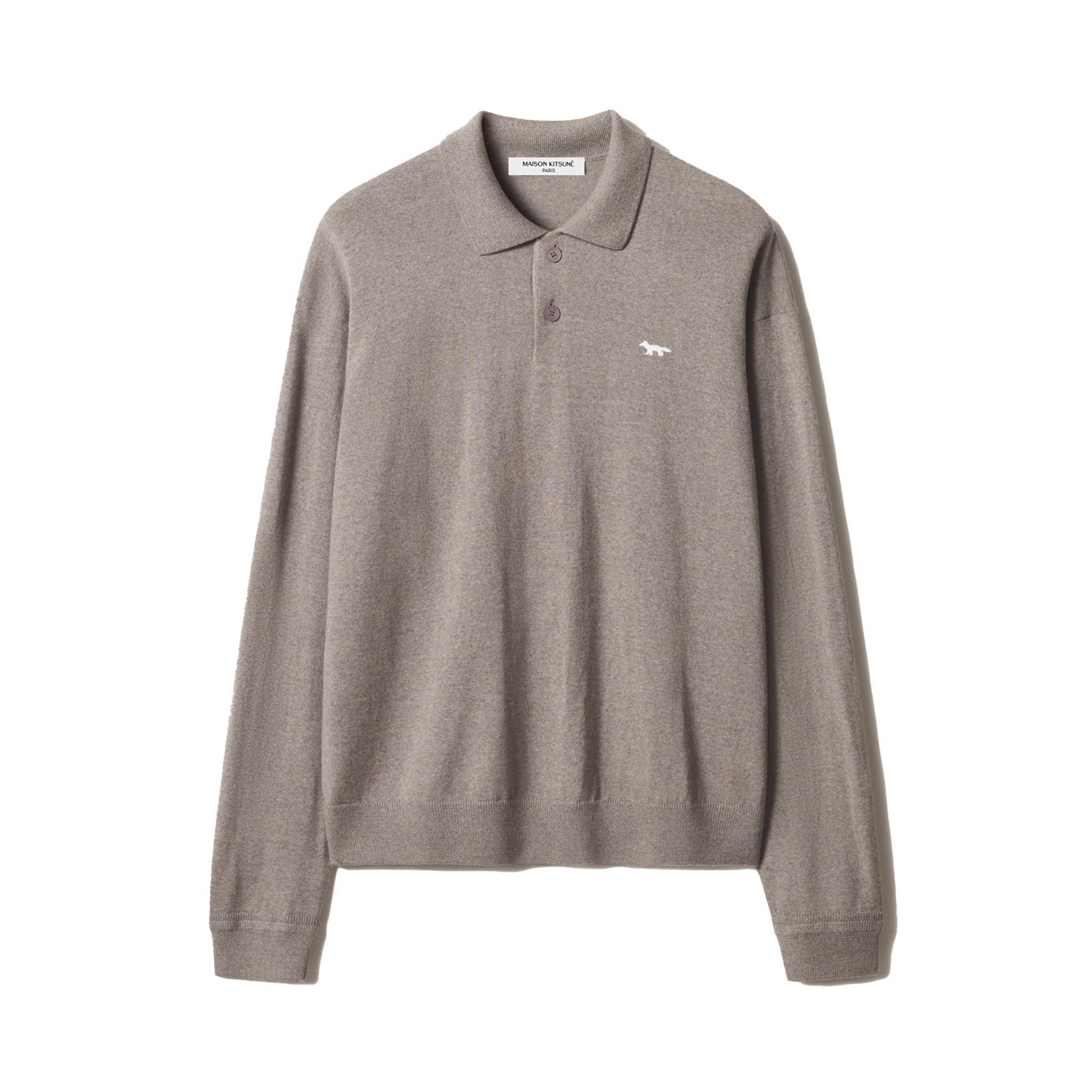 Maison Kitsuné Profile fox comfort polo jumper Taupe