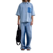 New Amsterdam Surf Association Lyocell short sleeves shirt Light Blue