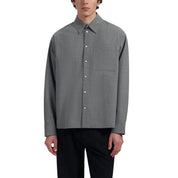 OLAF Wool boxy shirt Heather Grey