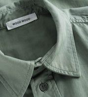 Wood Wood Avenir Crisp Herringbone Shirt Olive