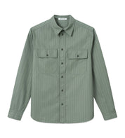 Wood Wood Avenir Crisp Herringbone Shirt Olive
