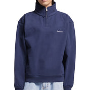 Bram's fruit Script logo quarter zip Blue