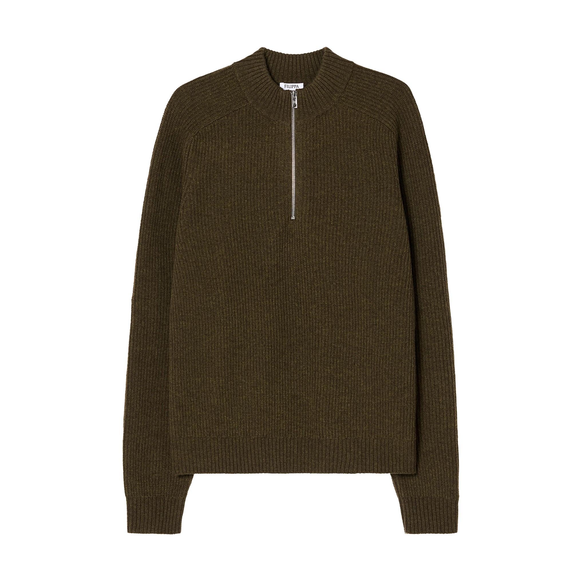 Filippa K Wool half zip sweat Moss