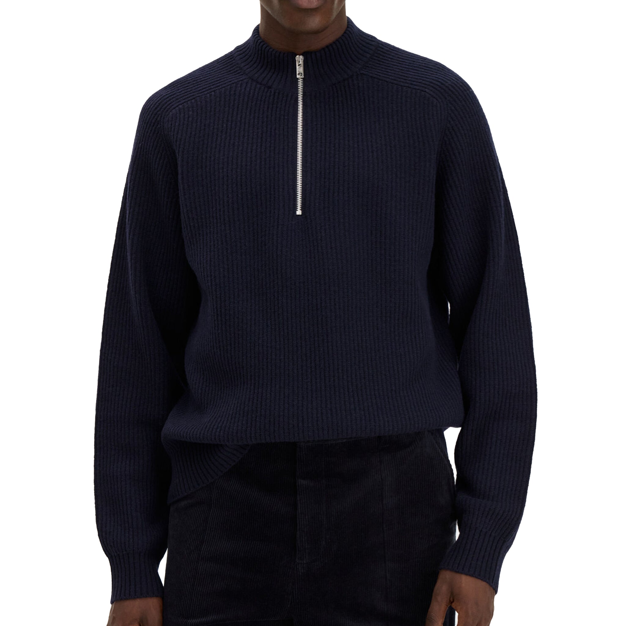 Filippa K Wool half zip sweat Navy