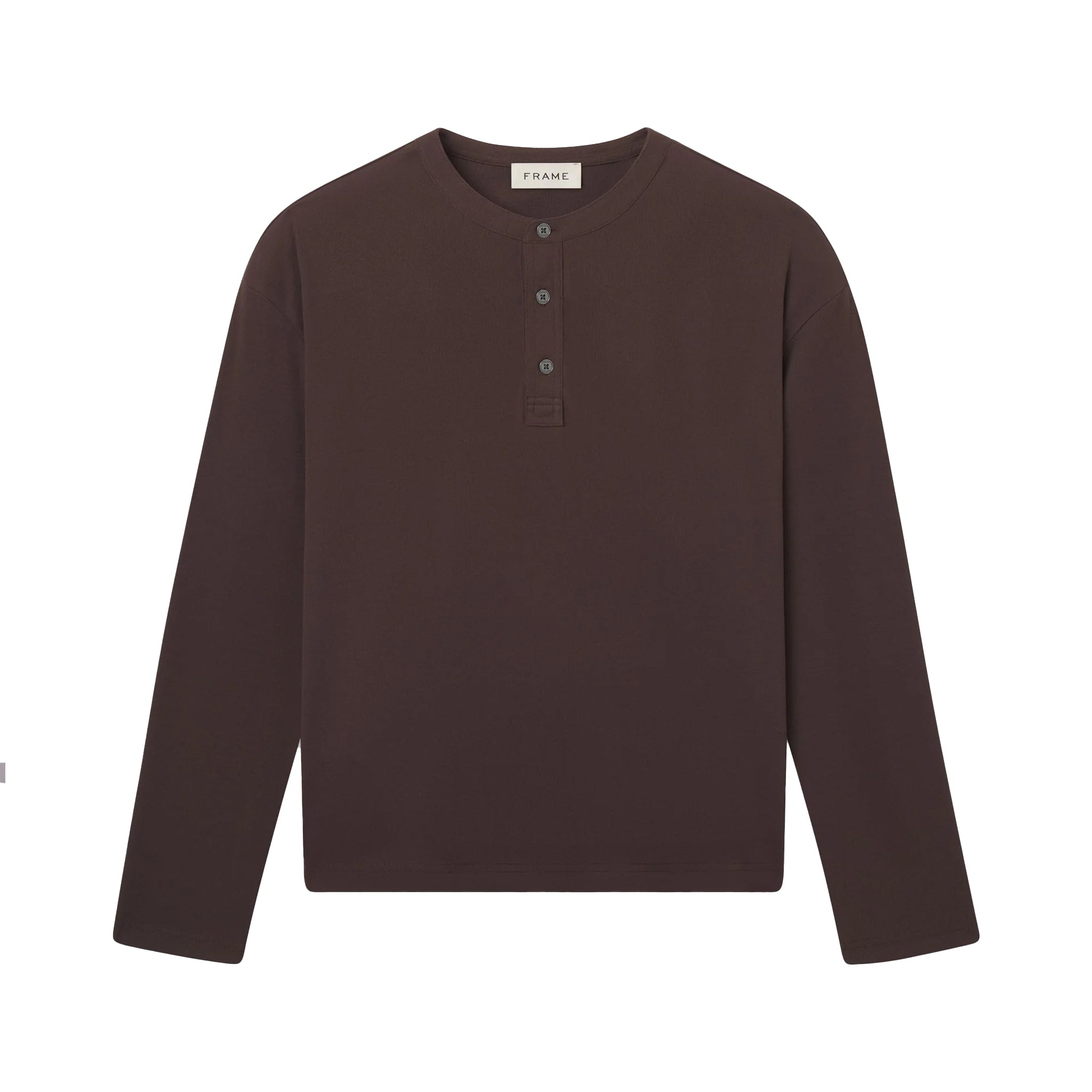 FRAME L/s henley shirt Brown