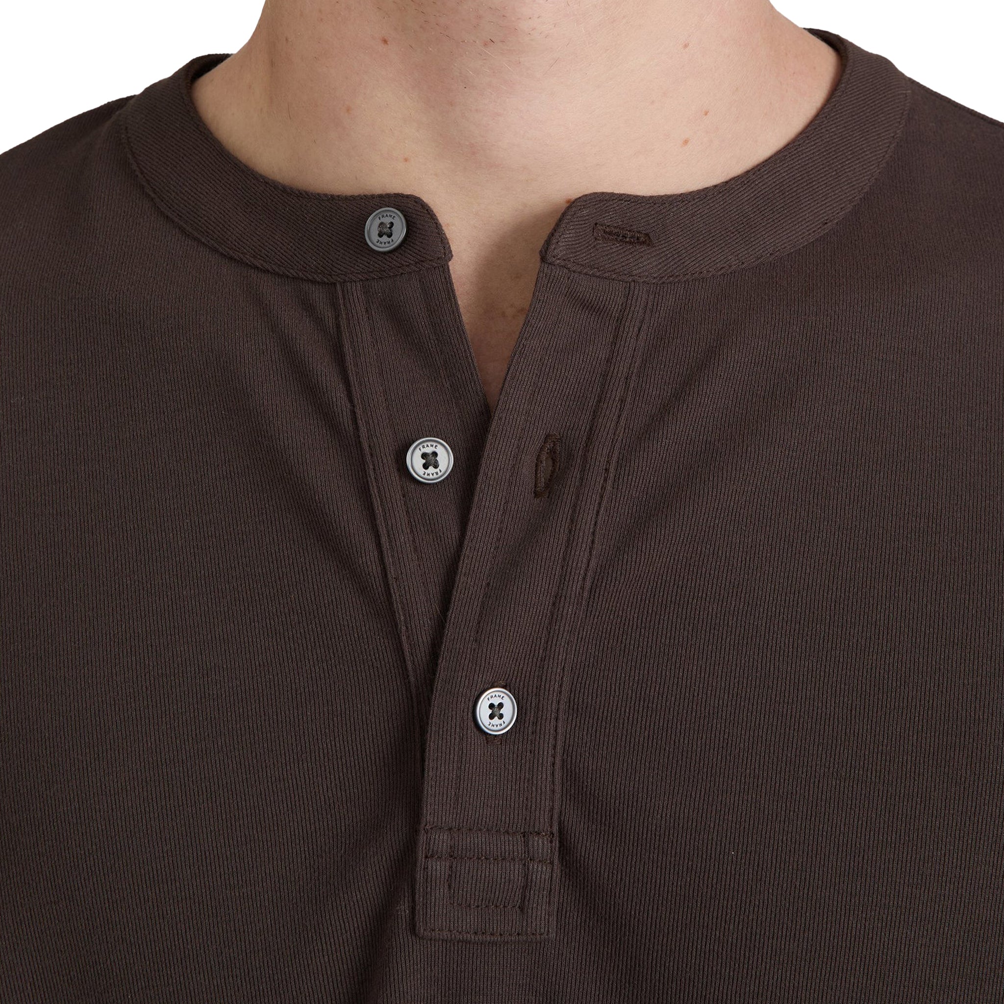 FRAME L/s henley shirt Brown