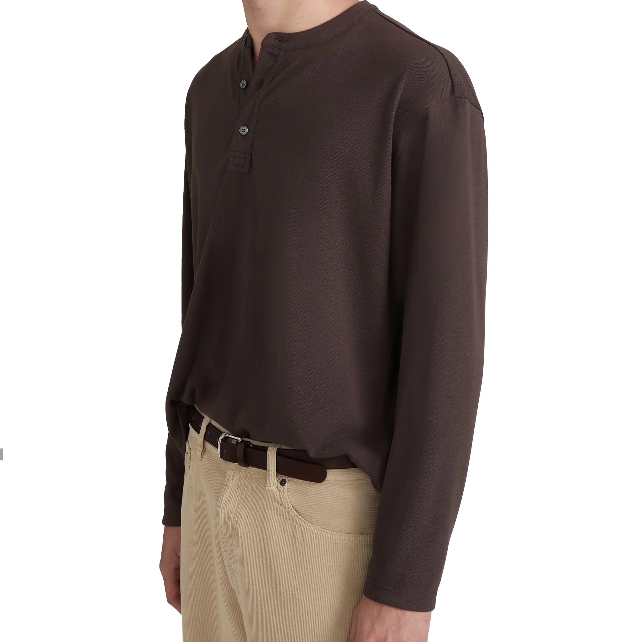 FRAME L/s henley shirt Brown