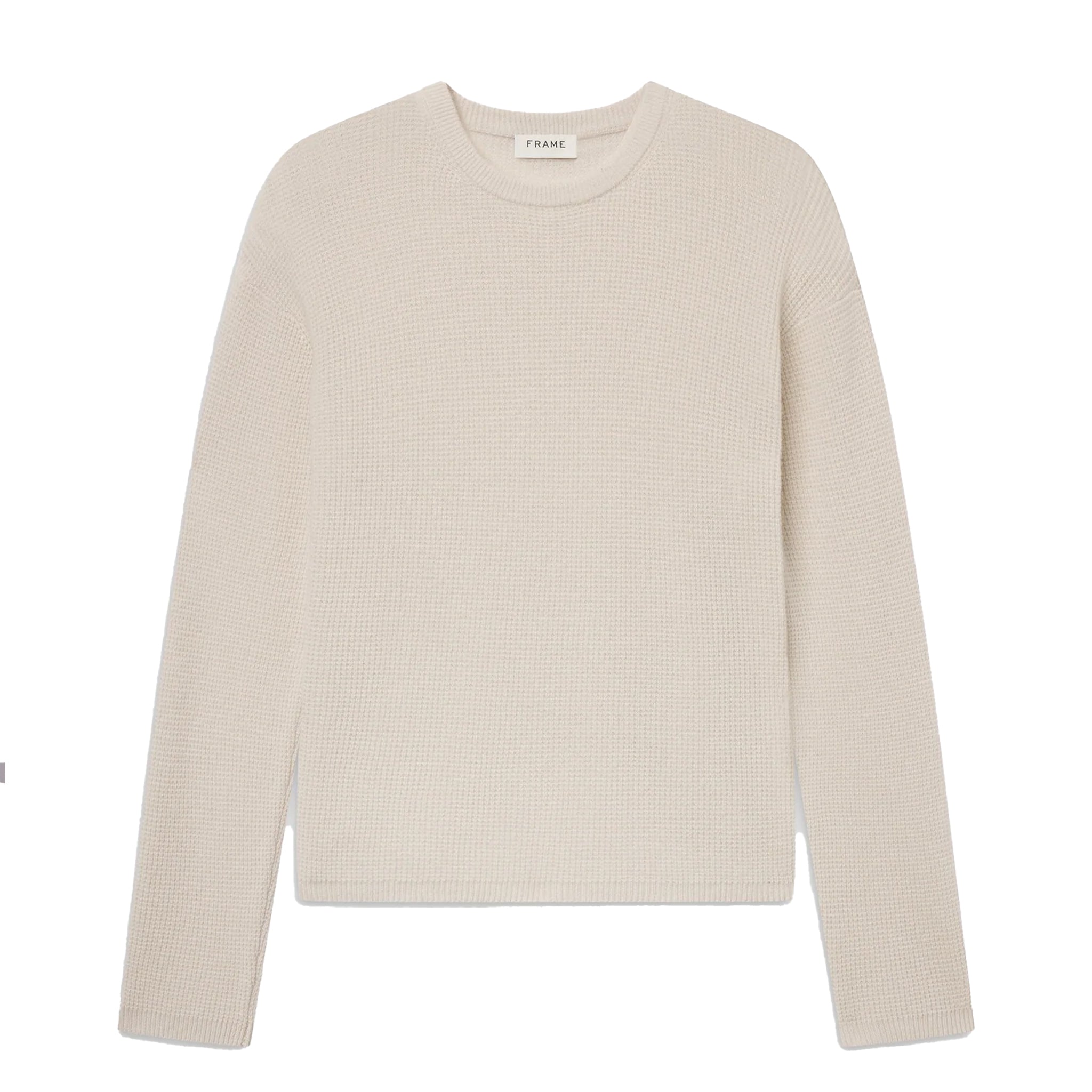 FRAME Waffle textured sweater Ecru