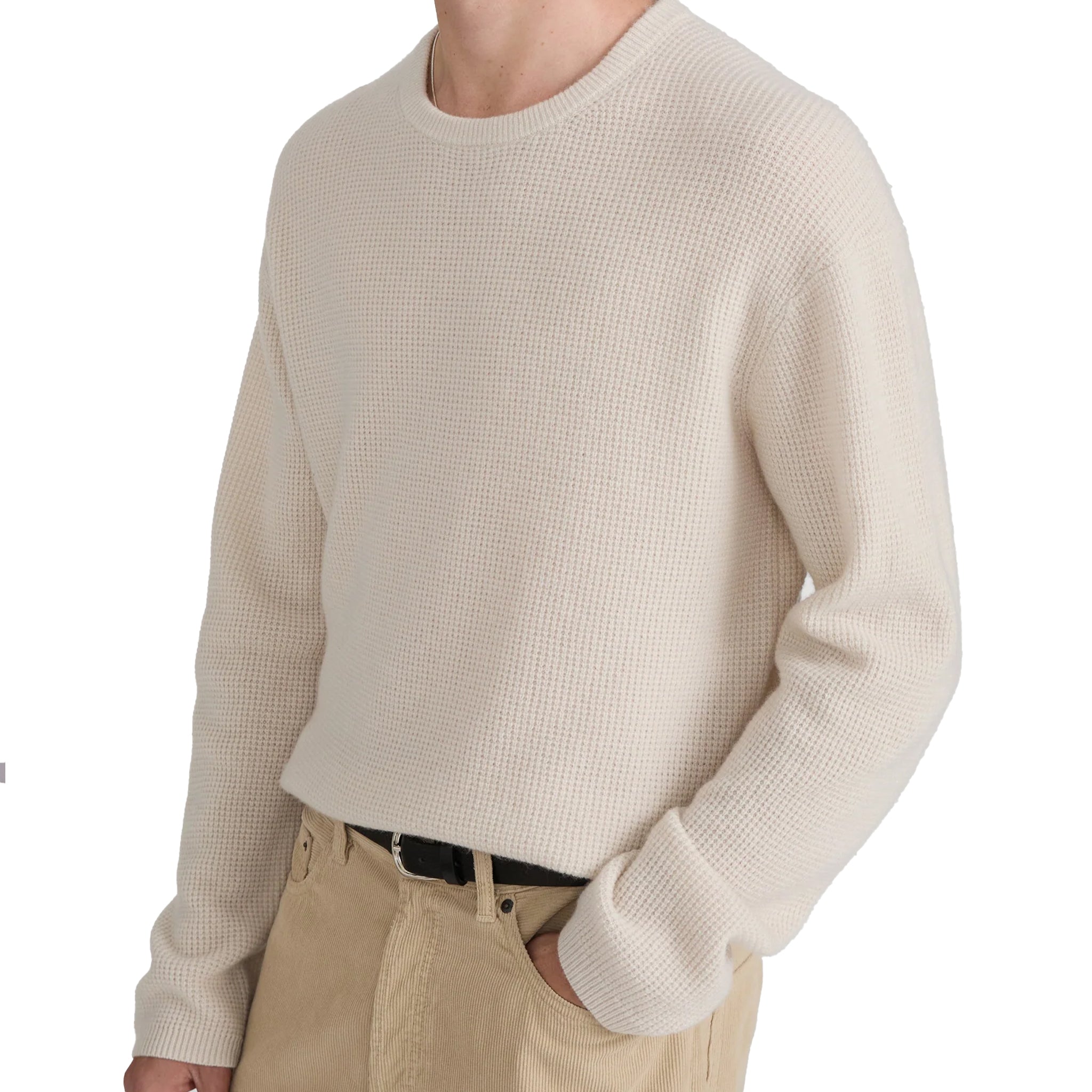 FRAME Waffle textured sweater Ecru