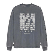Hopeium Text tee l/s Washed Grey