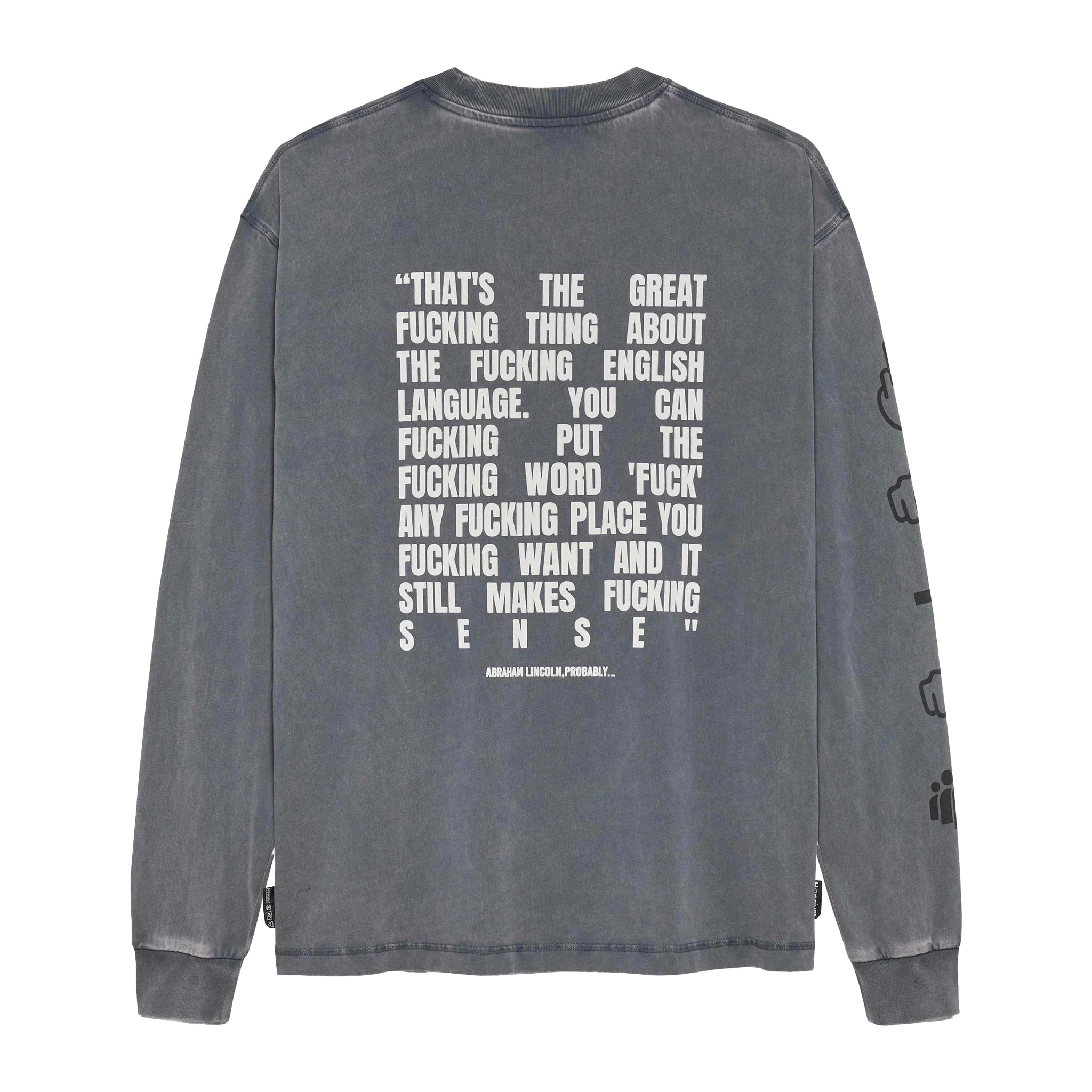 Hopeium Text tee l/s Washed Grey