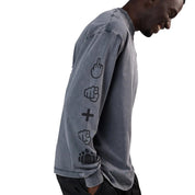 Hopeium Text tee l/s Washed Grey