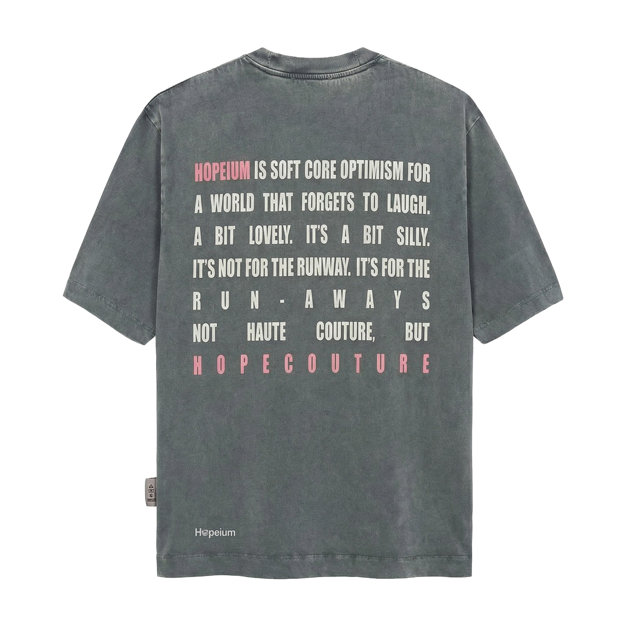 Hopeium Text tee s/s Grey