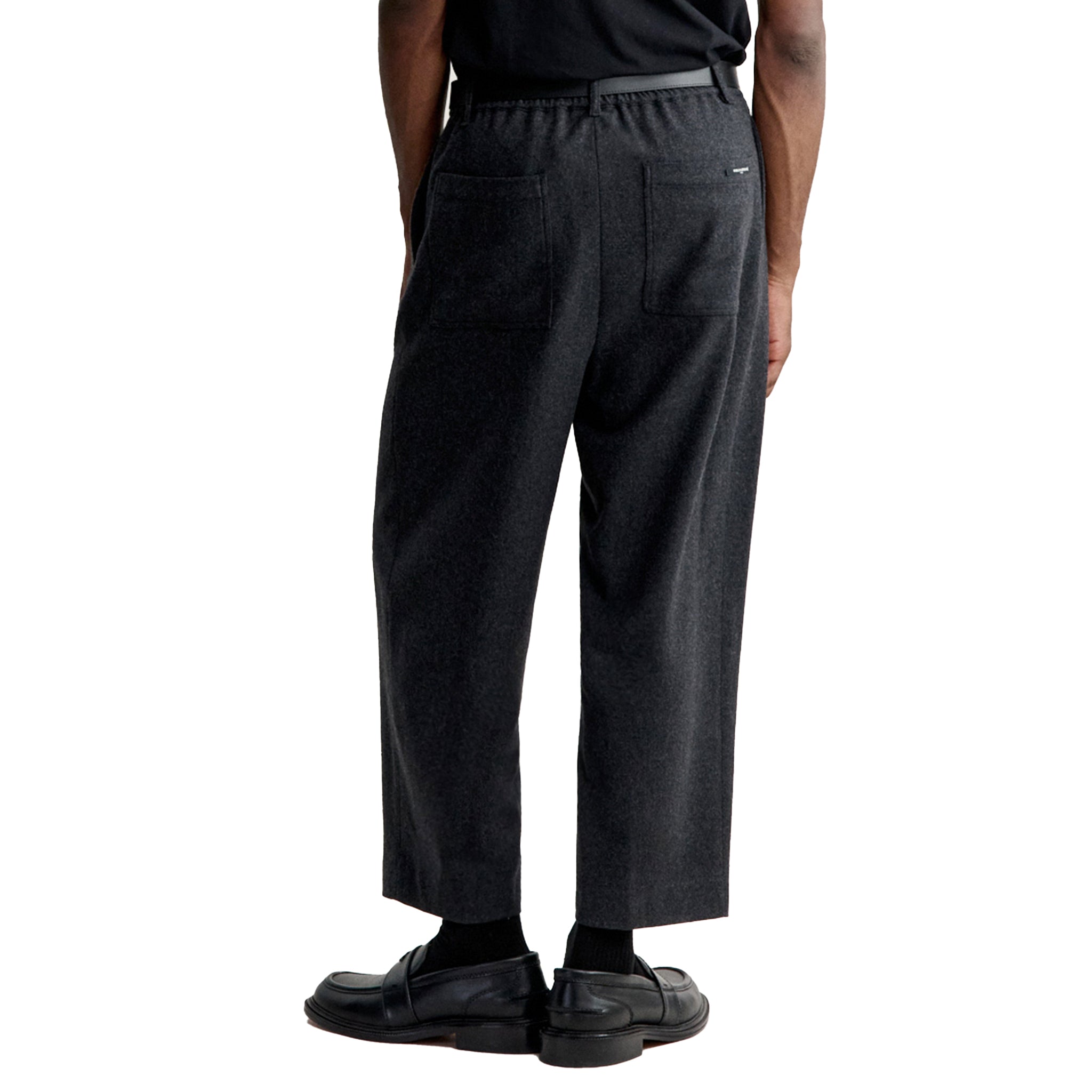 Maison Kitsuné Cropped pleated pants Anthracite