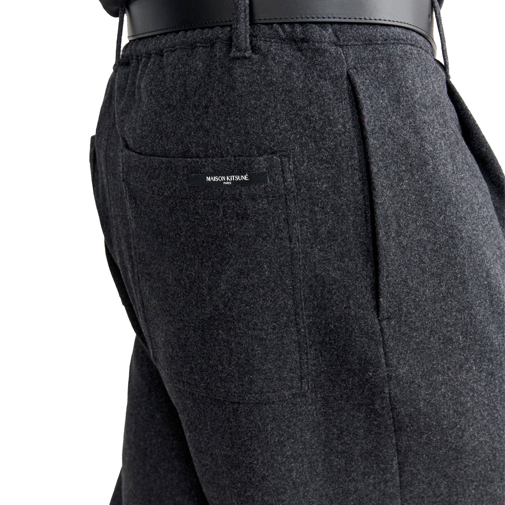 Maison Kitsuné Cropped pleated pants Anthracite