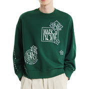 Maison Kitsuné Art nouveau stamps oversized sweatshirt Green