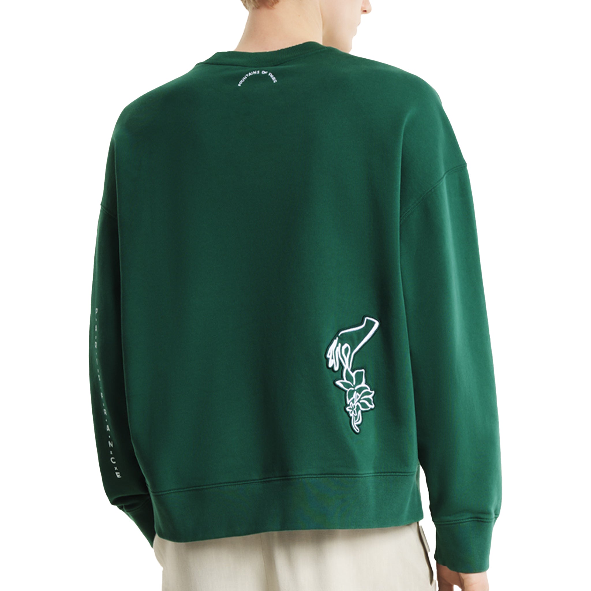 Maison Kitsuné Art nouveau stamps oversized sweatshirt Green