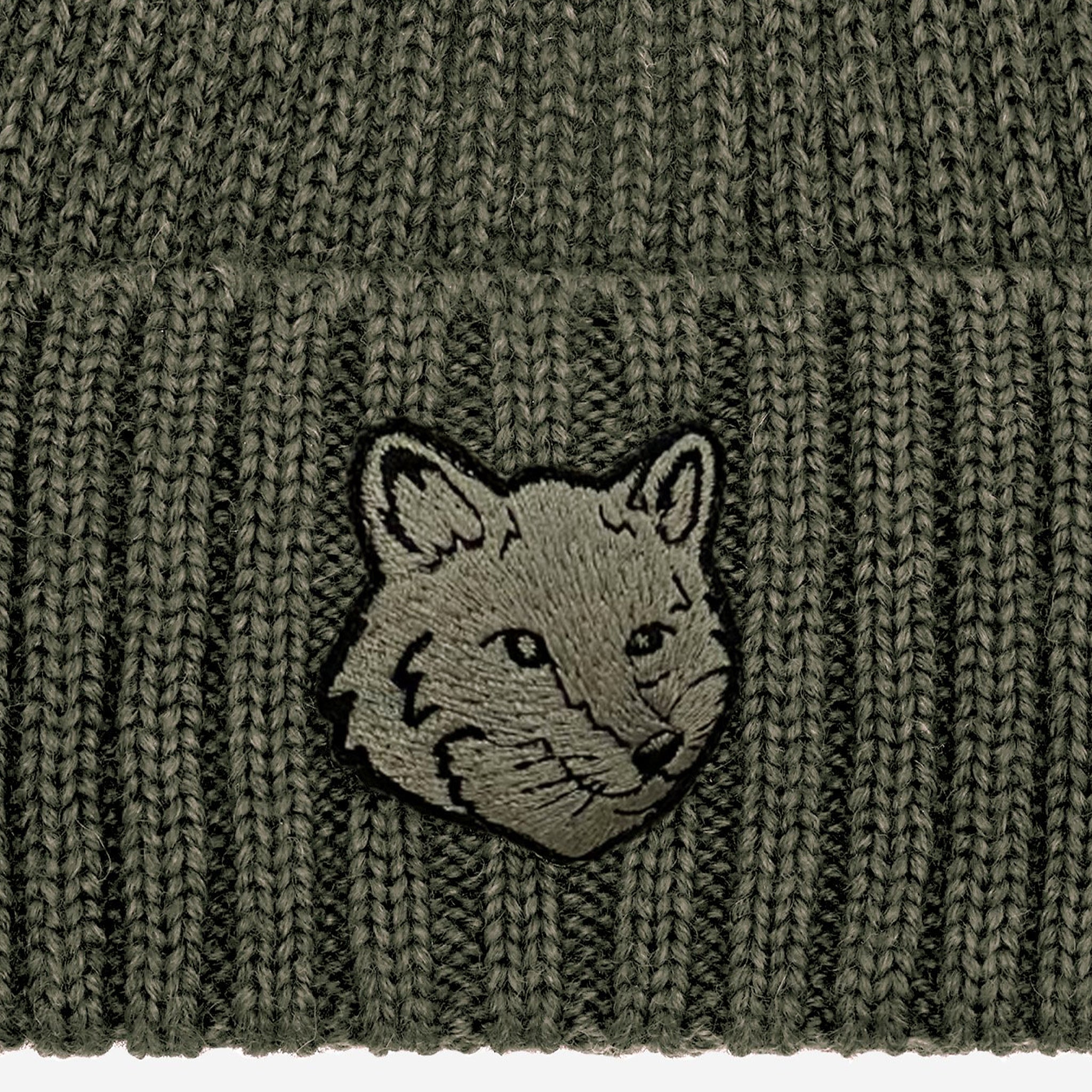 Maison Kitsuné Fox head beanie Green