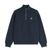 Maison Kitsuné Fox head comfort half zip sweatshirt Navy
