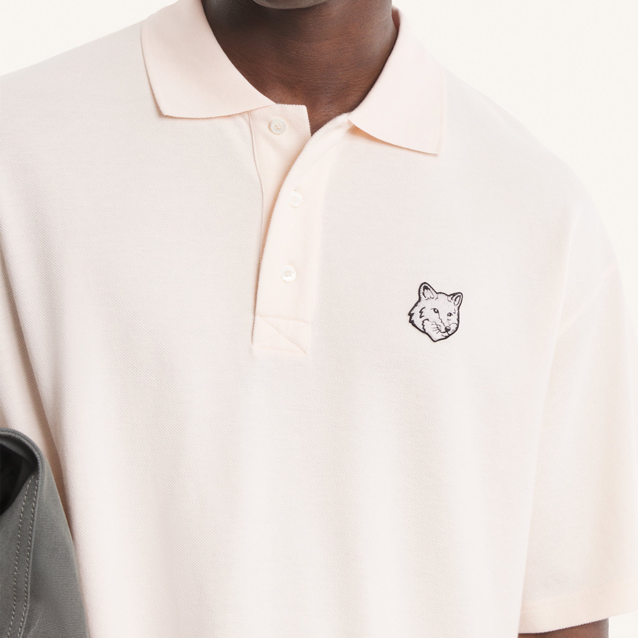 Maison Kitsuné Fox head oversize polo Mauve