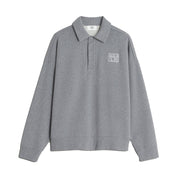 Maison Kitsuné Stamp oversized polo sweatshirt Grey Mel
