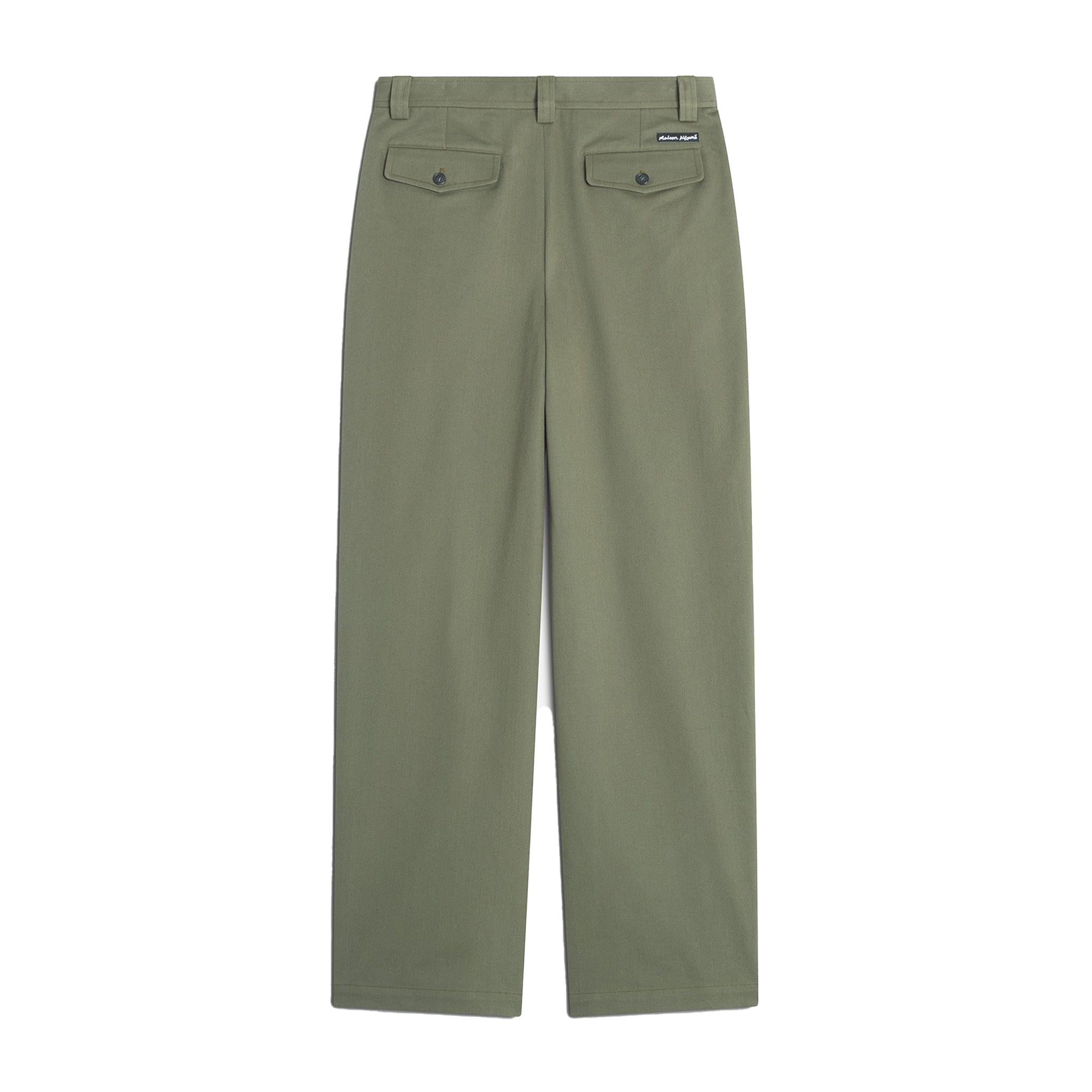 Maison Kitsuné Relaxed pleated pants Khaki