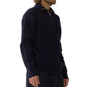 New Amsterdam Surf Association Knitted half zip Midnight