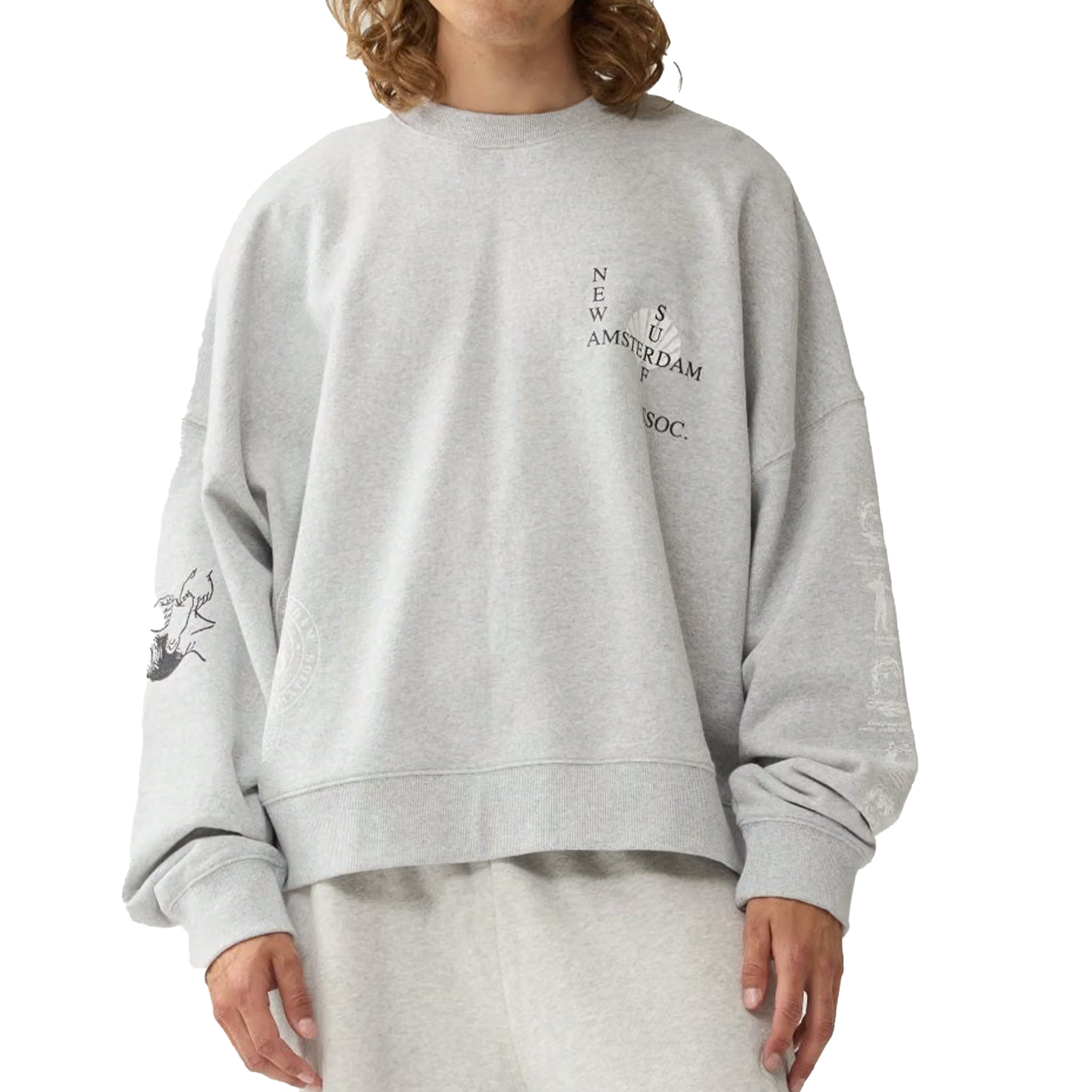 New Amsterdam Surf Association Knocked crewneck Grey Mel