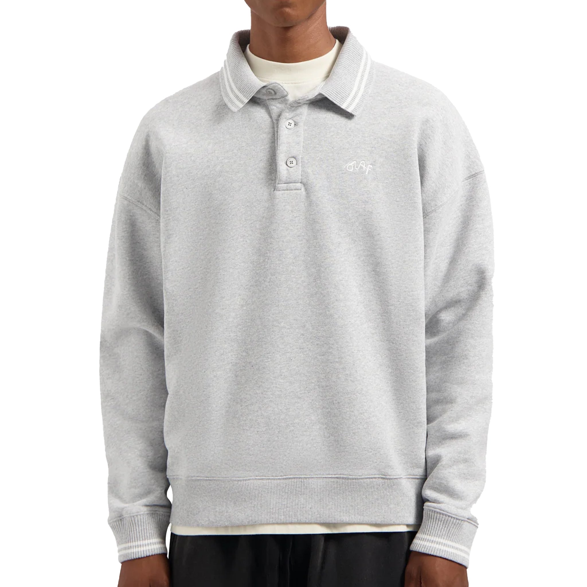 OLAF Tipping detail oversized polo Heather Grey