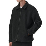 Welter Shelter Zip up bonded alpaca wool Black