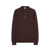 Aspesi Wool and cashmere long-sleeve polo Bordeaux