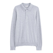 Filippa K Knitted polo shirt Grey Mel