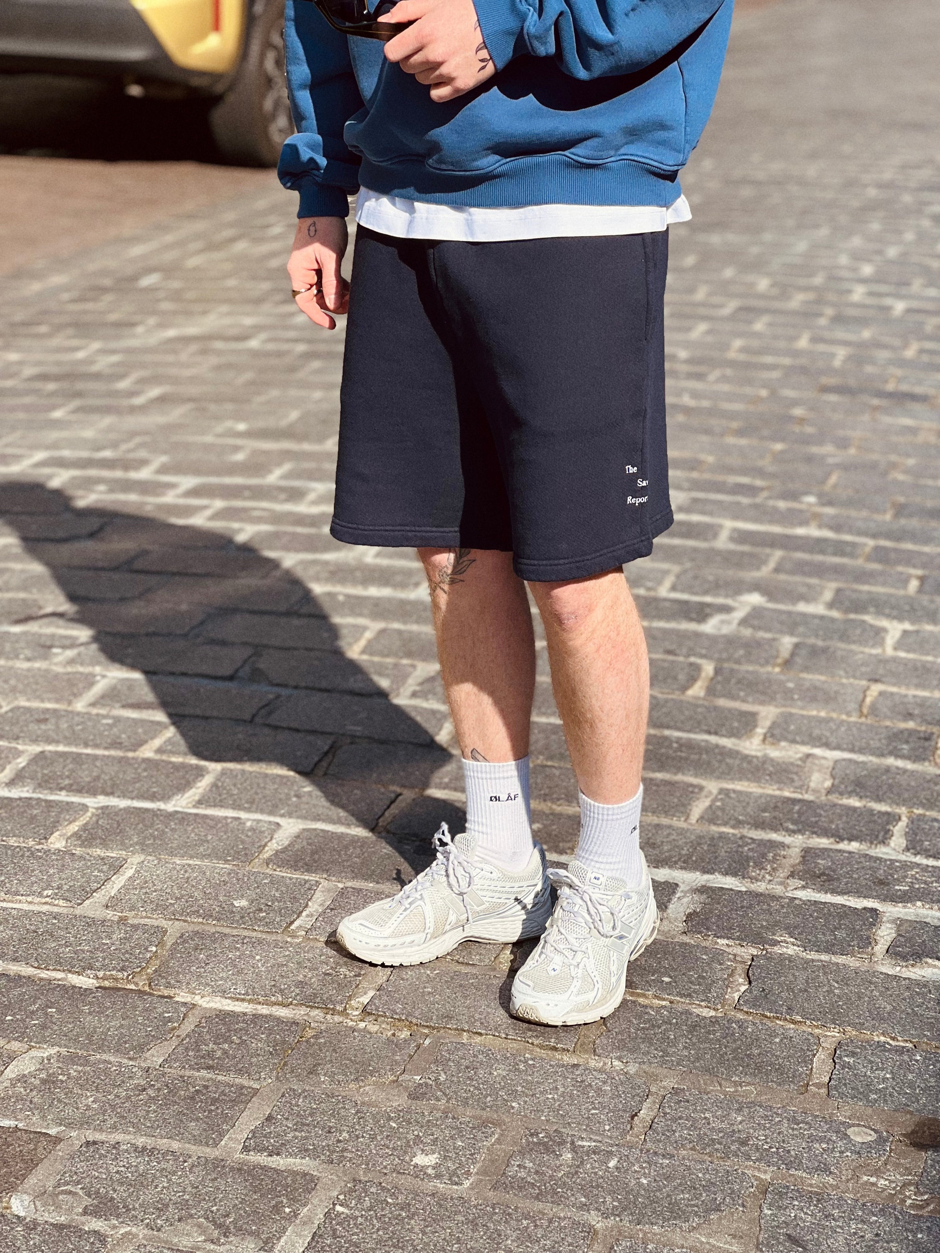 The Savage Report Wave logo shorts Navy