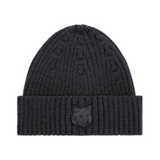Maison Kitsuné Fox head beanie Charcoal