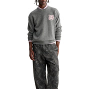 Maison Kitsuné Fox head intarsia merino jumper Grey Mel