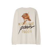 Maison Kitsuné Mmii fox head oversize long sleeve tee-shirt Beige