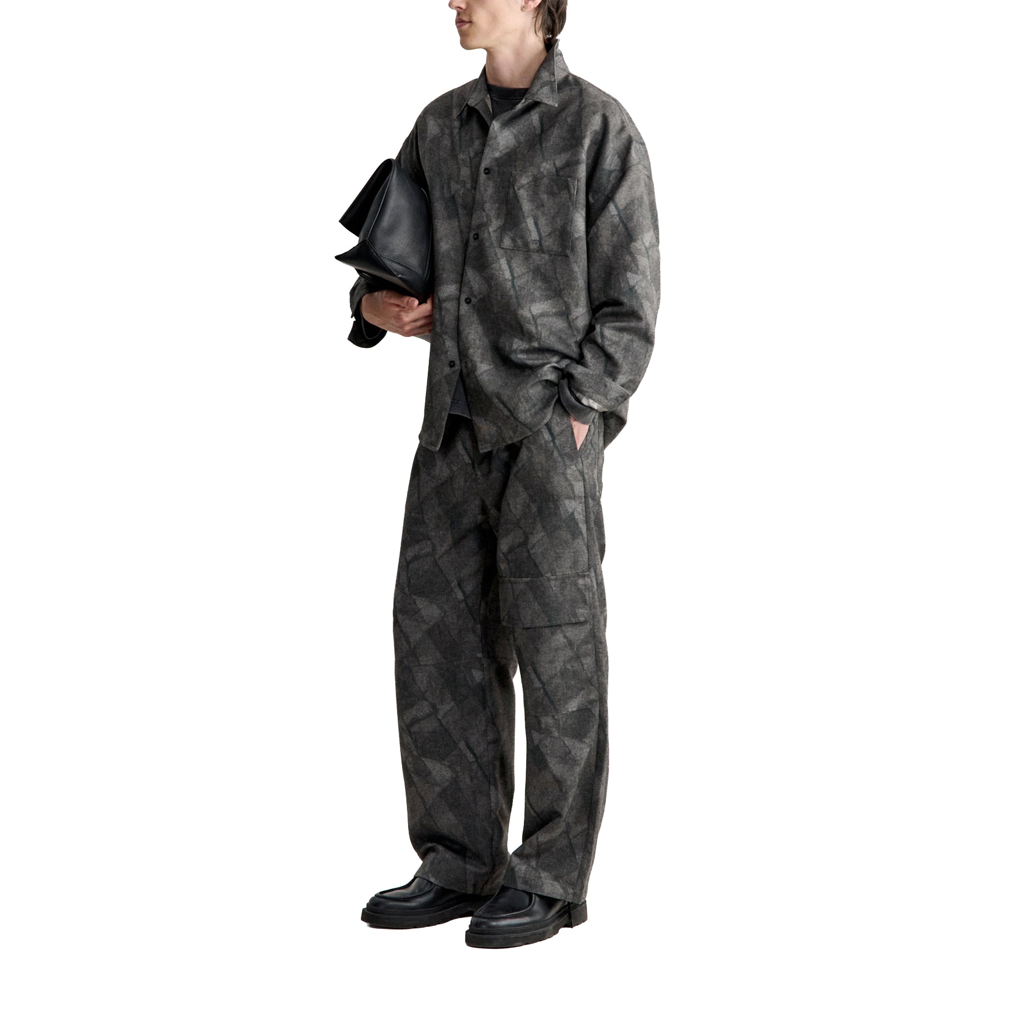 Maison Kitsuné Printed oversize shirt Anthracite