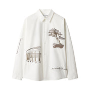 Maison Kitsuné Parcs of paris oversize shirt Beige