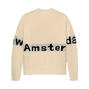 New Amsterdam Surf Association Name crew knit Ecru/black