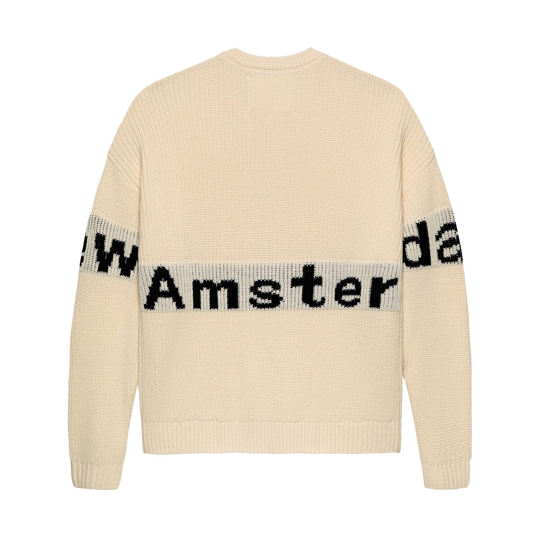 New Amsterdam Surf Association Name crew knit Ecru/black