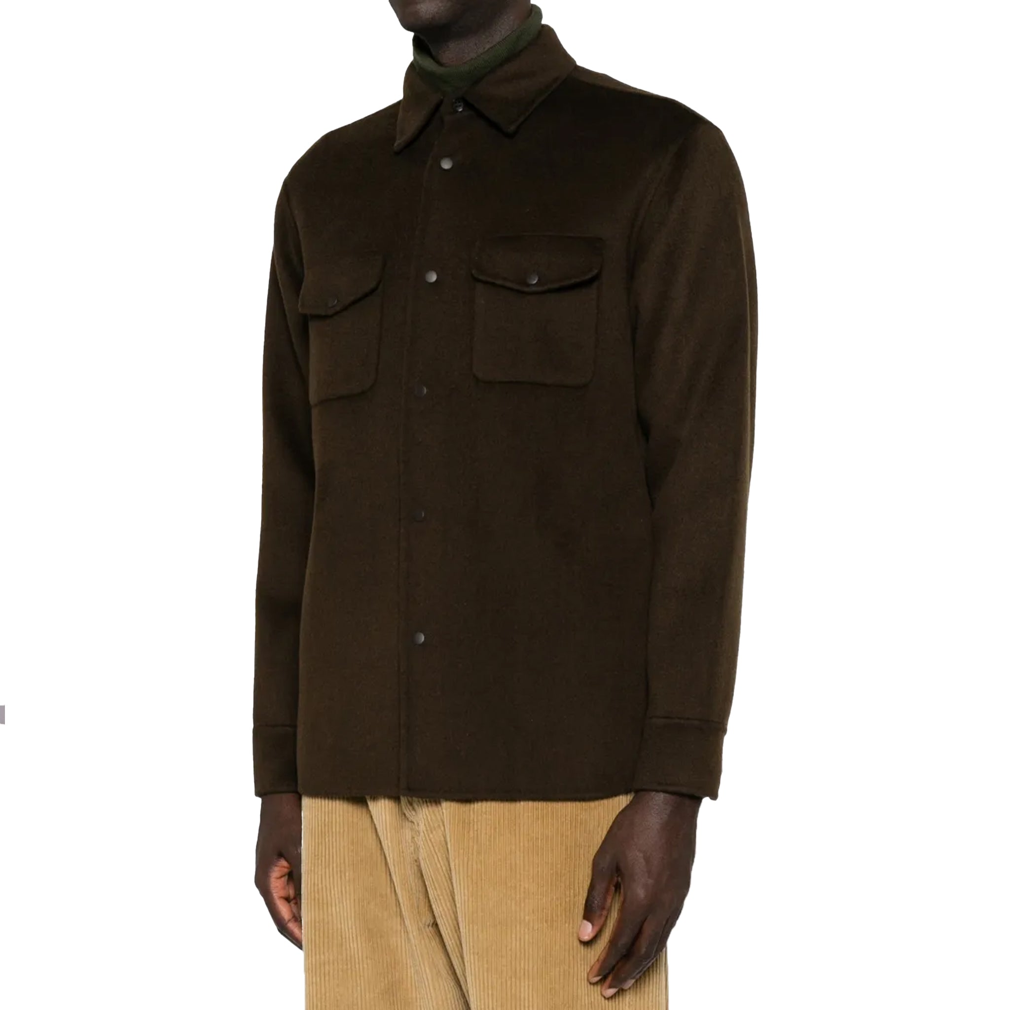 Aspesi Double wool shirt jacket Coffee