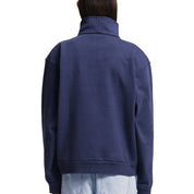 Bram's fruit Script logo quarter zip Blue