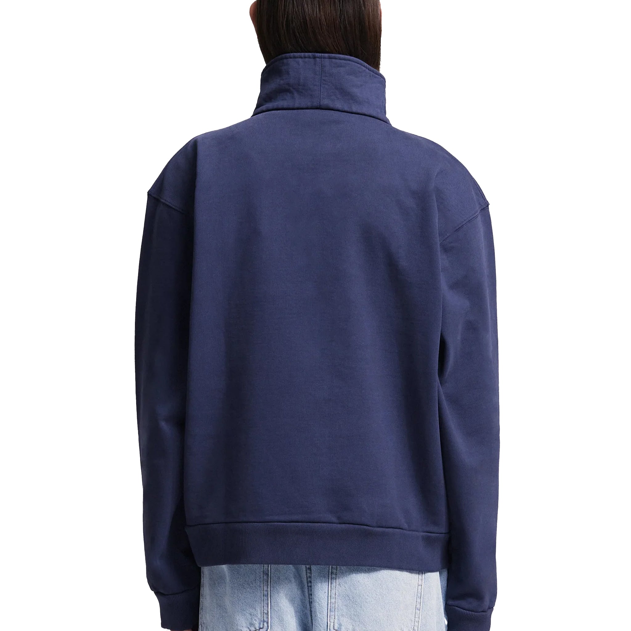 Bram's fruit Script logo quarter zip Blue