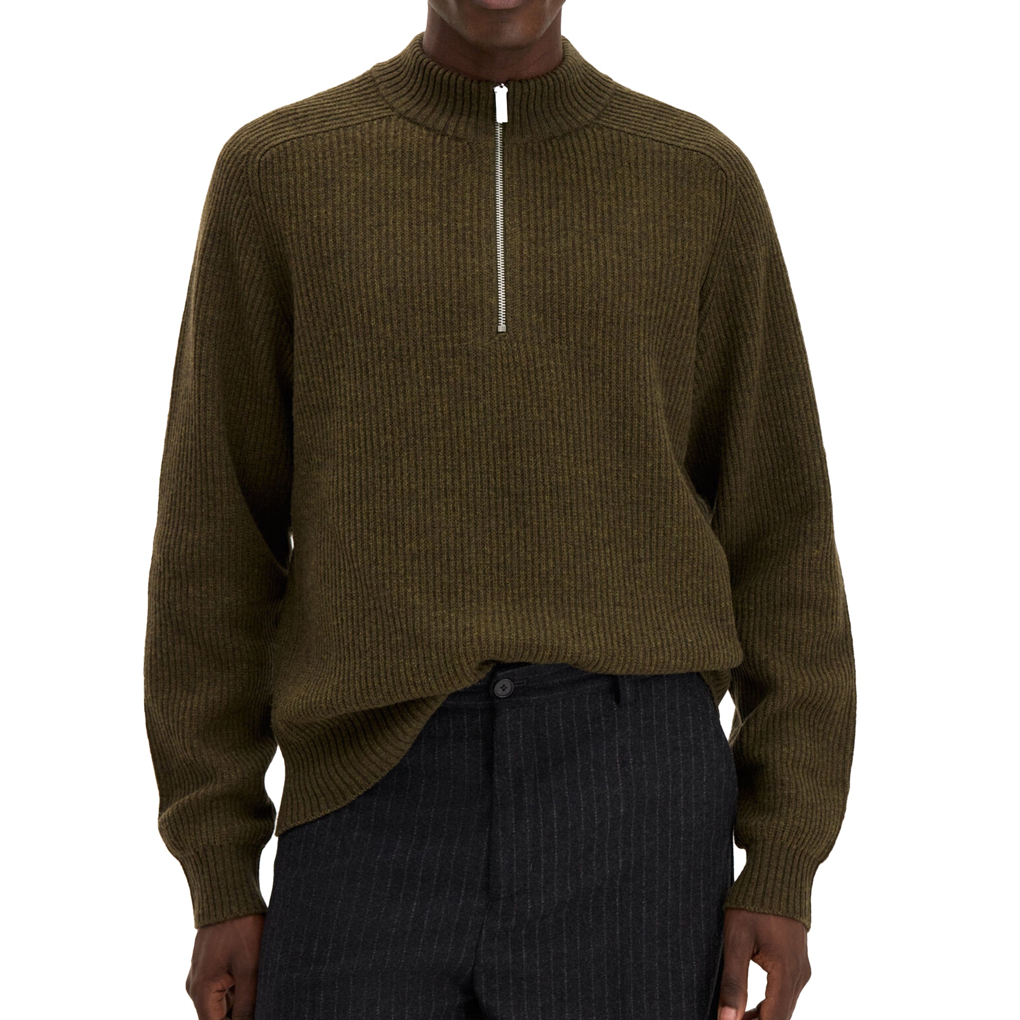 Filippa K Wool half zip sweat Moss